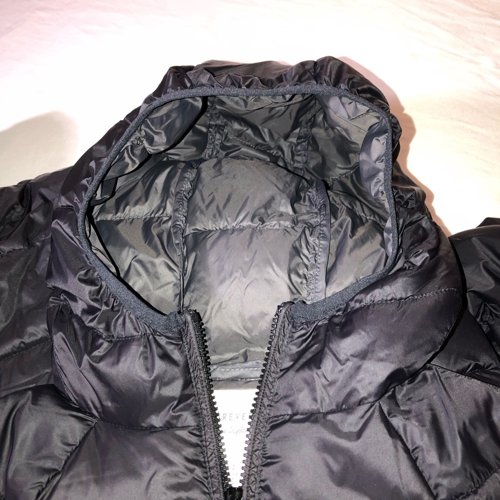Forever 21 Hooded Puffer Jacket, Black, NWOT, pet/smoke free home - Picture 8 of 12